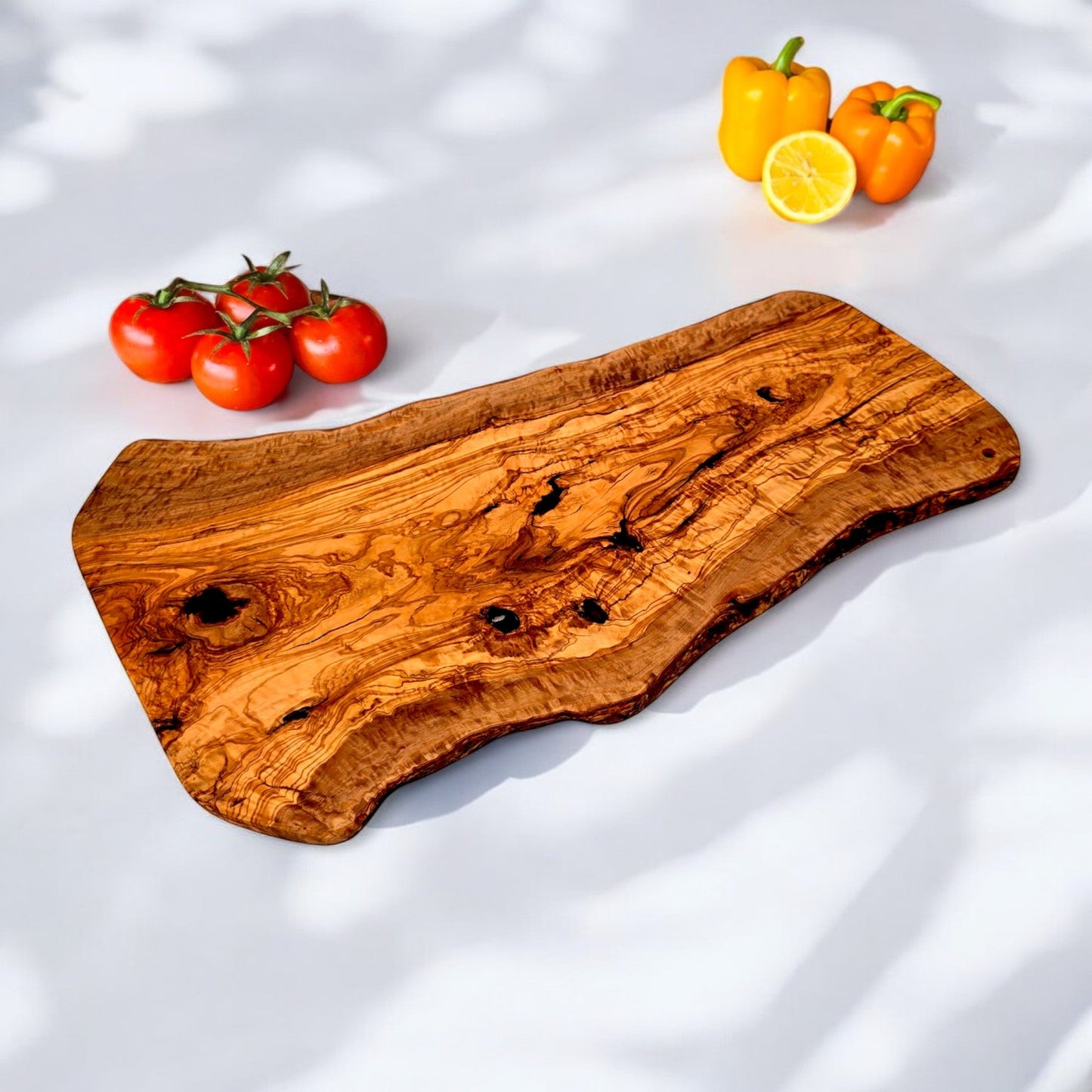 Olive Wood Large Solid Irregular Shaped Rustic Handcrafted Wooden Charcuterie Cheese Presentation Board | Various Sizes