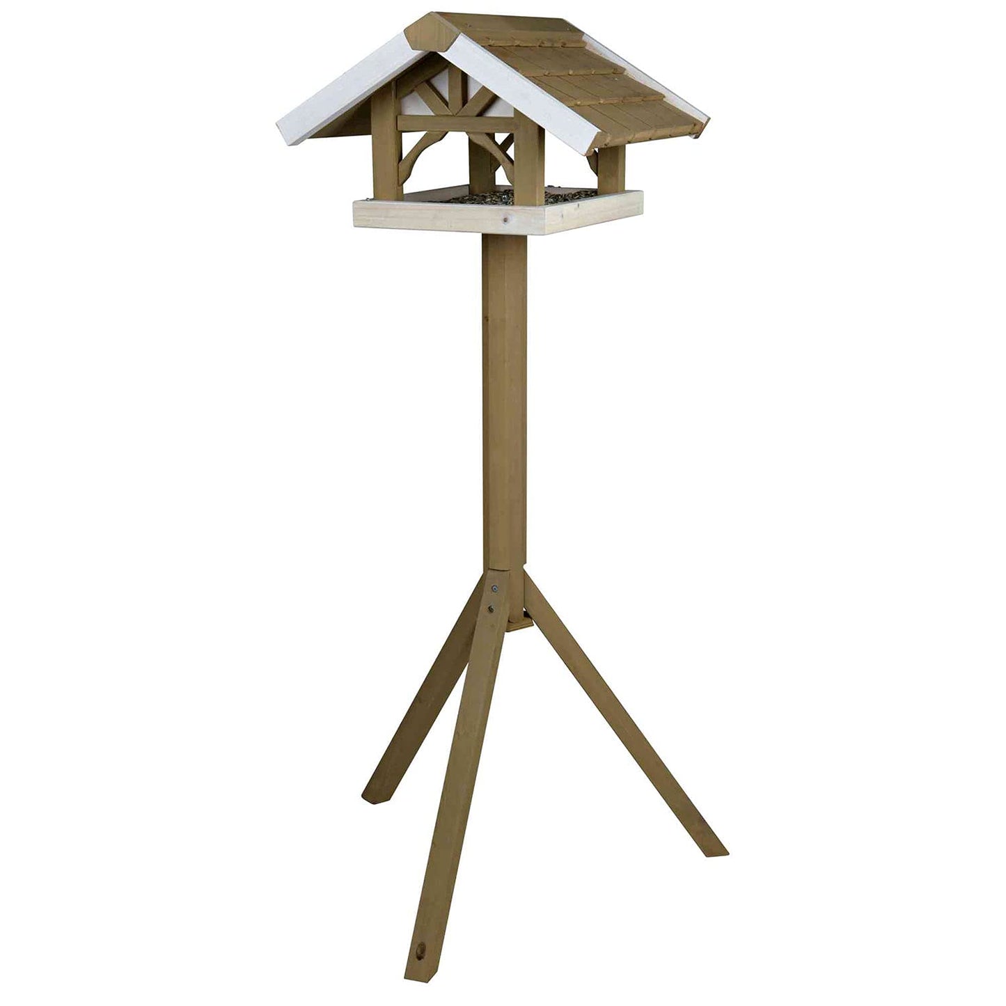Trixie Natura Bird Feeder with Stand, 45 x 28 x 44 cm, Grey/White