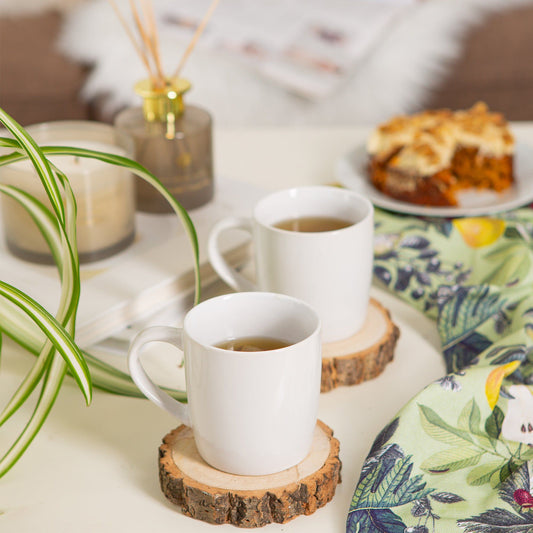 350ml White Coloured Coffee Mugs - Pack of Six