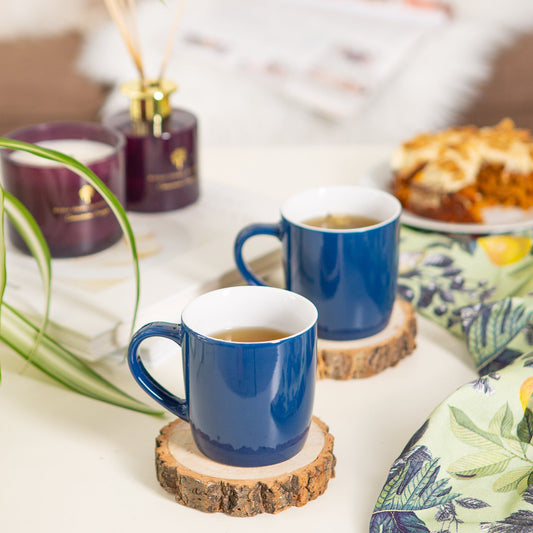 350ml Navy Coloured Coffee Mugs - Pack of Six