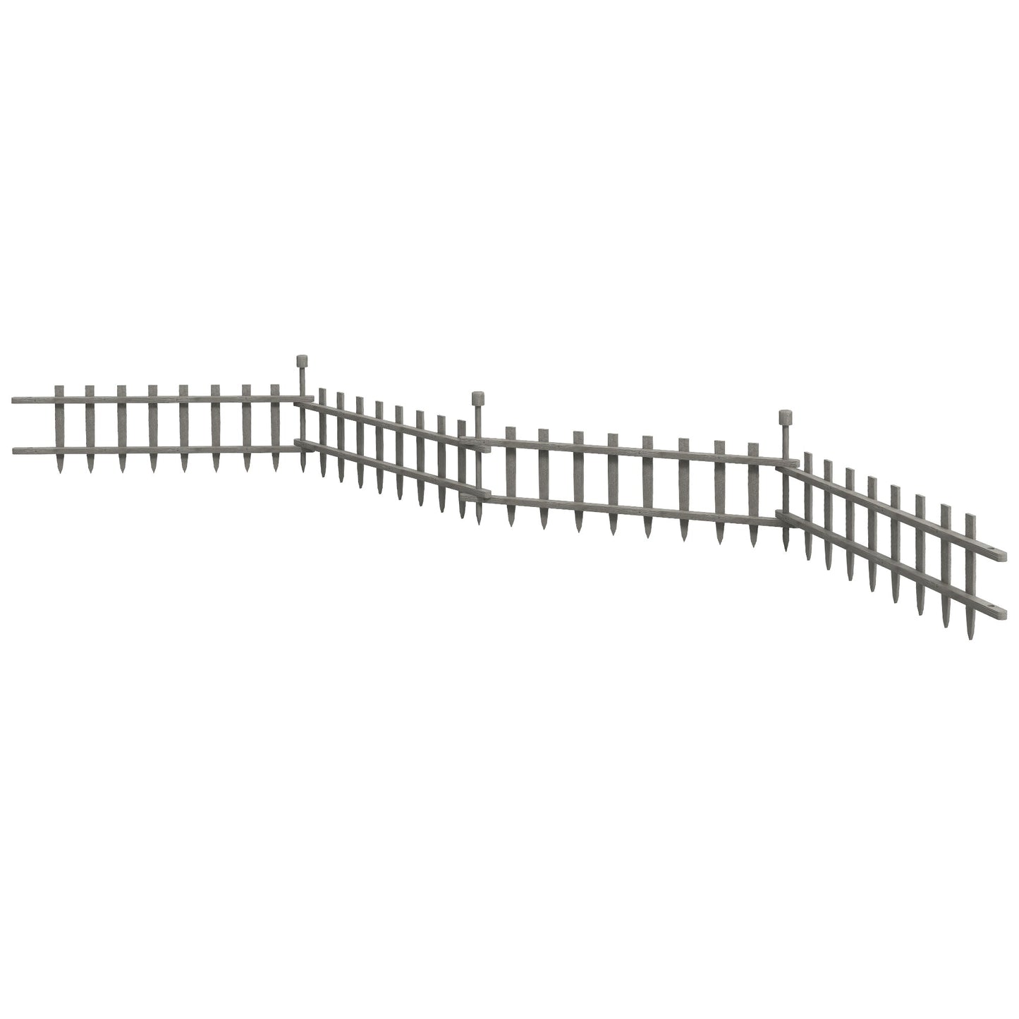 4PCs Wooden Garden Fencing Landscape Edging, Grey-0