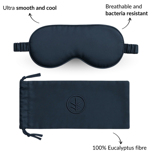 Essential Silk Sleep Eye Mask in Navy (Eucalyptus Silk)