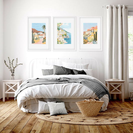 Framed Posters | Set of 3 Beach Decor Wall art Prints