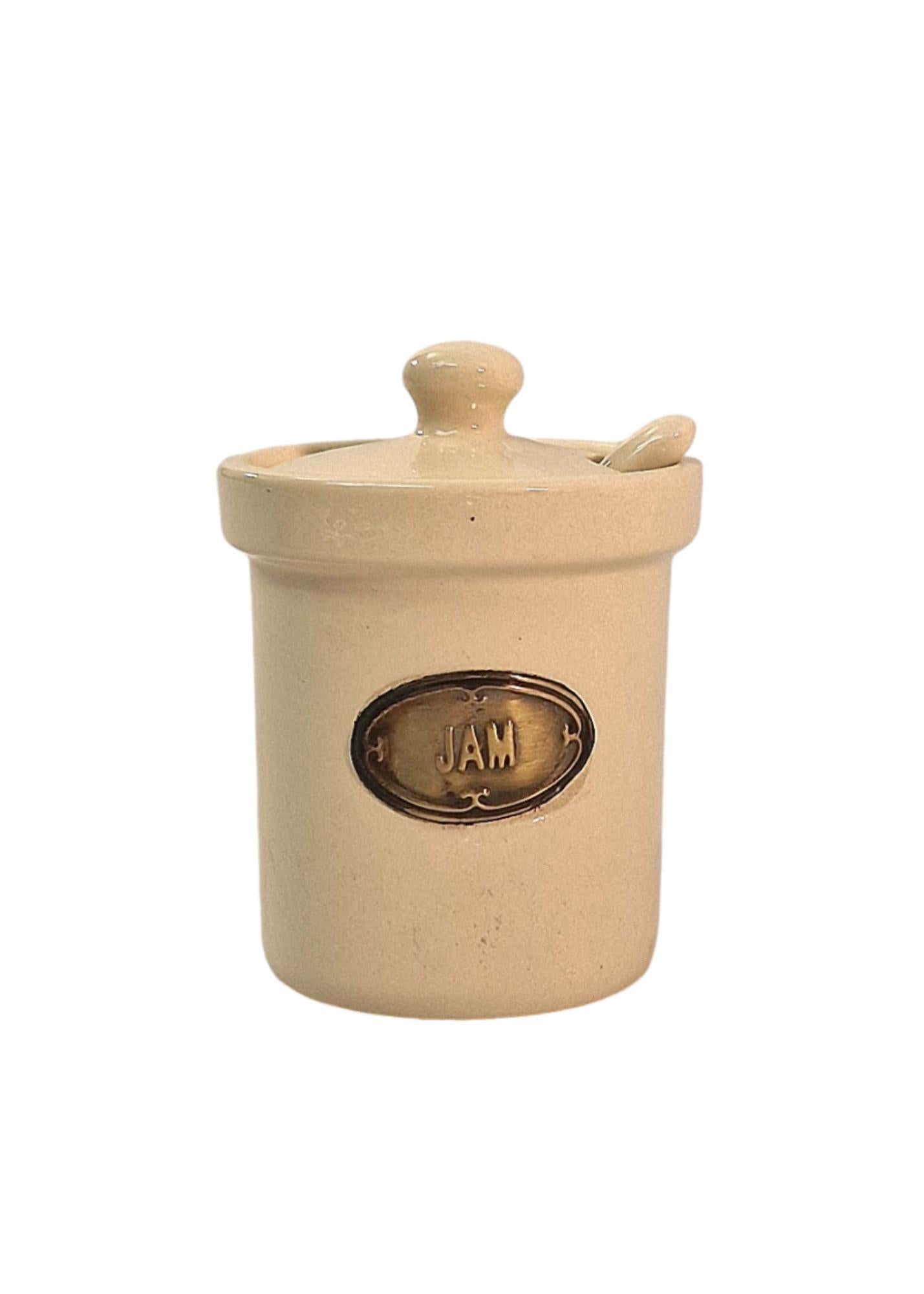 Ceramic Jam Jar with Ceramic Spoon-0