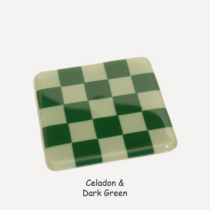10cm Chequered Dual Colour Coaster - Oceanside Collection