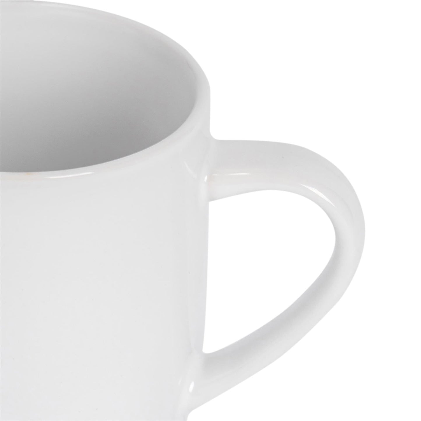 350ml White Coloured Coffee Mugs - Pack of Six