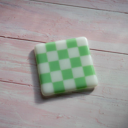 10cm Chequered White/Colour Coaster - Bullseye Collection