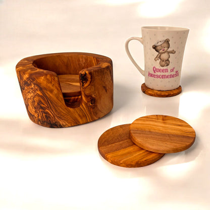 Coaster Set of 6 in Holder 12 cm