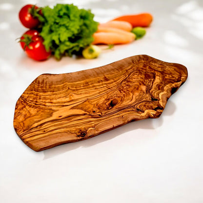 Olive Wood Large Solid Irregular Shaped Rustic Handcrafted Charcuterie Board