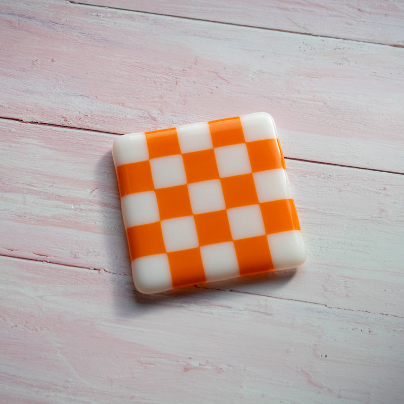 10cm Chequered White/Colour Coaster - Bullseye Collection
