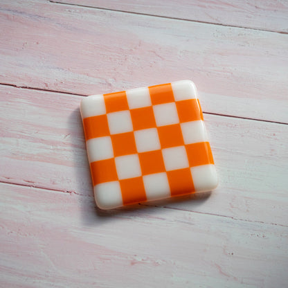10cm Chequered White/Colour Coaster - Bullseye Collection