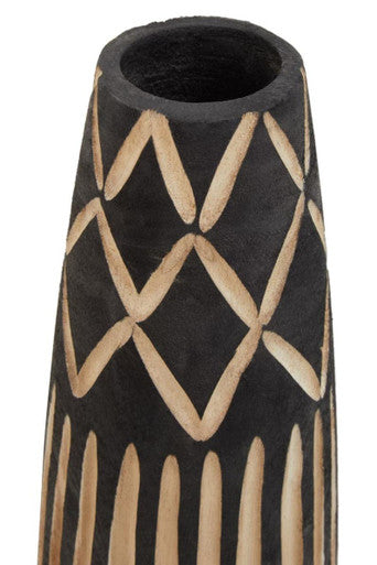 Arlo Small Engraved Wooden Vase