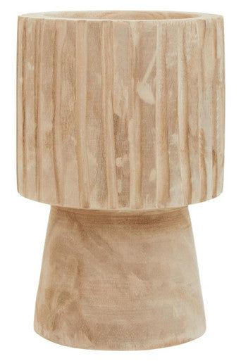 Arlo Engraved Wooden Vase