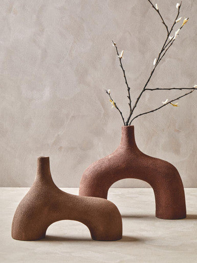 Dunas Small Textured Beige Abstract Vase