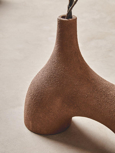Dunas Small Textured Beige Abstract Vase