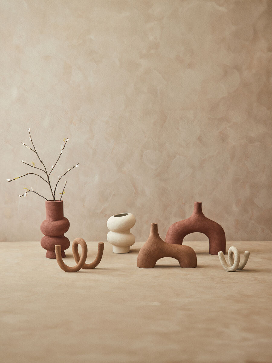 Dunas Small Textured Beige Abstract Vase