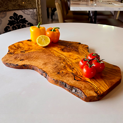Olive Wood Large Solid Irregular Shaped Rustic Handcrafted Charcuterie Board