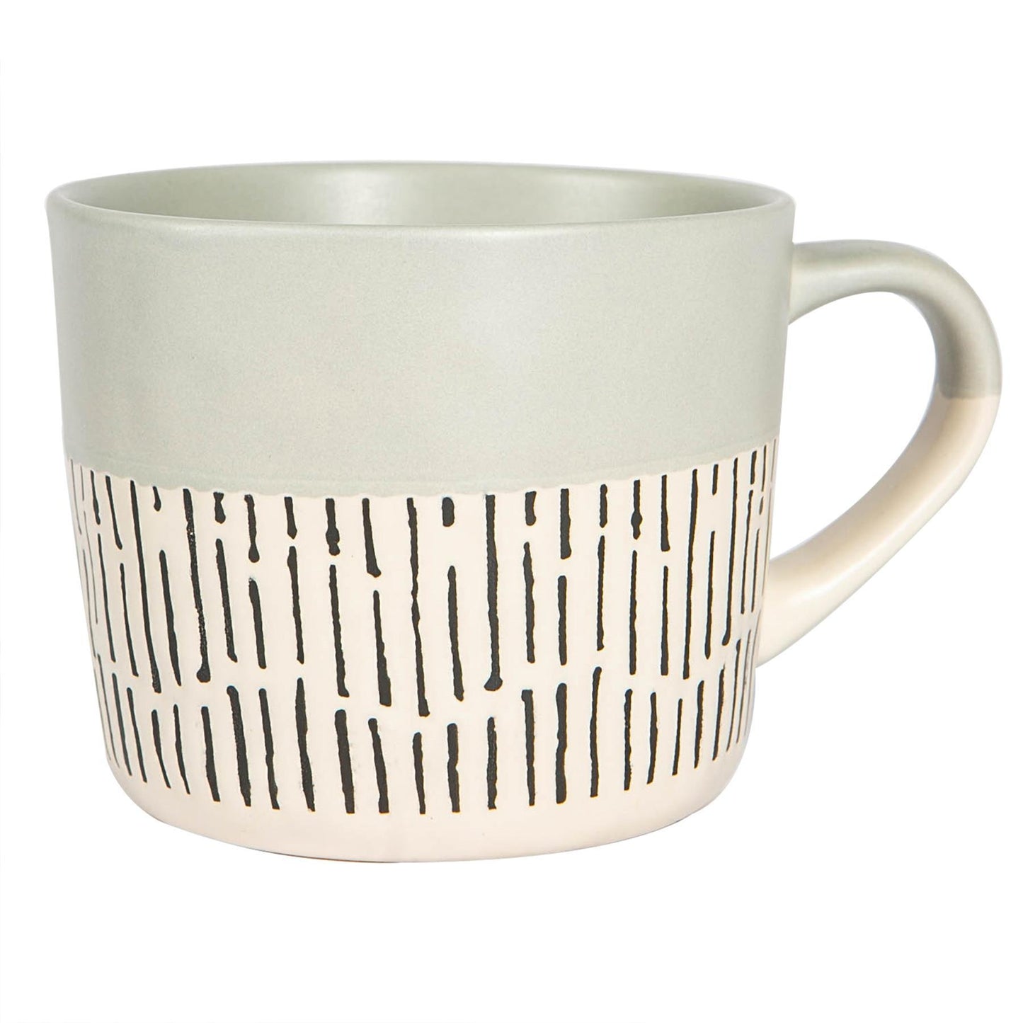 450ml Grey Colour Block Dash Stoneware Coffee Mug