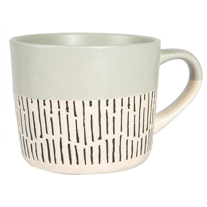450ml Grey Colour Block Dash Stoneware Coffee Mug