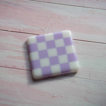 10cm Chequered White/Colour Coaster - Bullseye Collection