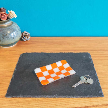 12x7cm Chequered White/Colour Small Tray - Bullseye Collection