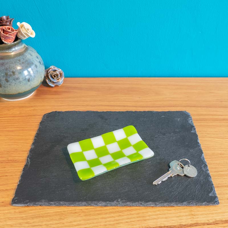 12x7cm Chequered White/Colour Small Tray - Bullseye Collection