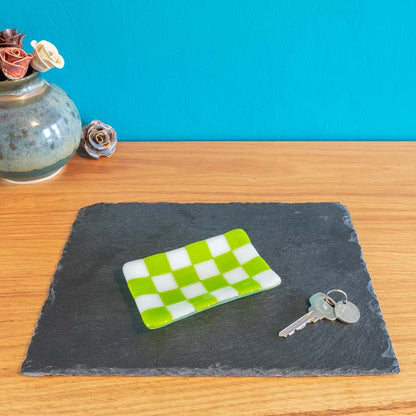 12x7cm Chequered White/Colour Small Tray - Bullseye Collection