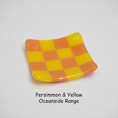 8cm Chequered Dual Coloured Shallow Dish - Oceanside Collection