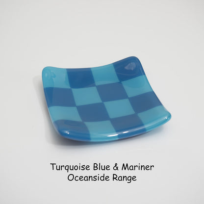 8cm Chequered Dual Coloured Shallow Dish - Oceanside Collection