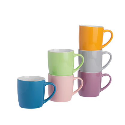 350ml Multi Coloured Coffee Mugs - Pack of Six