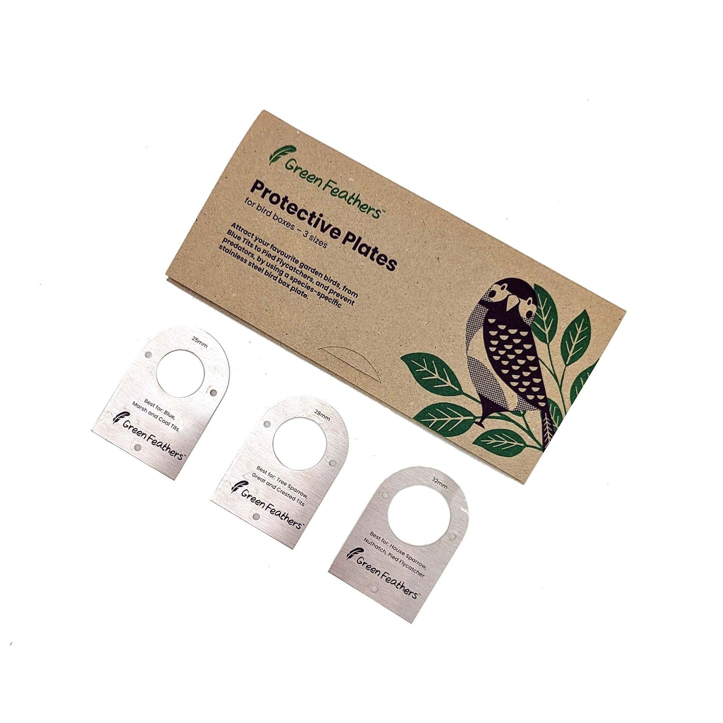 Green Feathers Bird Box Stainless Steel Cover Plates