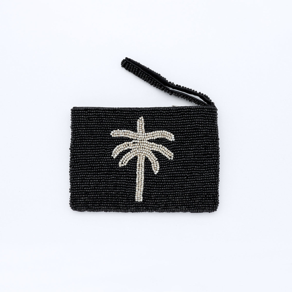 Small Palm Tree Beaded Pouch