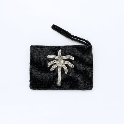 Small Palm Tree Beaded Pouch