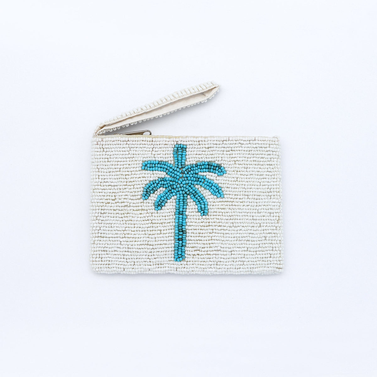 Small Palm Tree Beaded Pouch