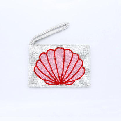 Small Shell Beaded Pouch