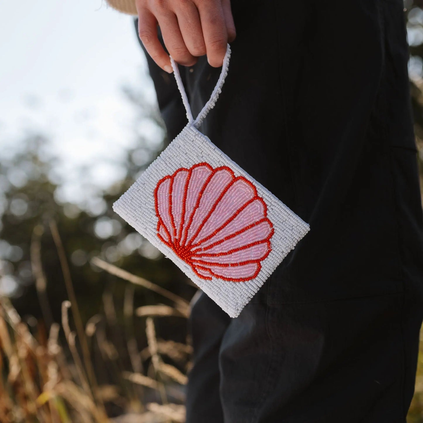 Small Shell Beaded Pouch