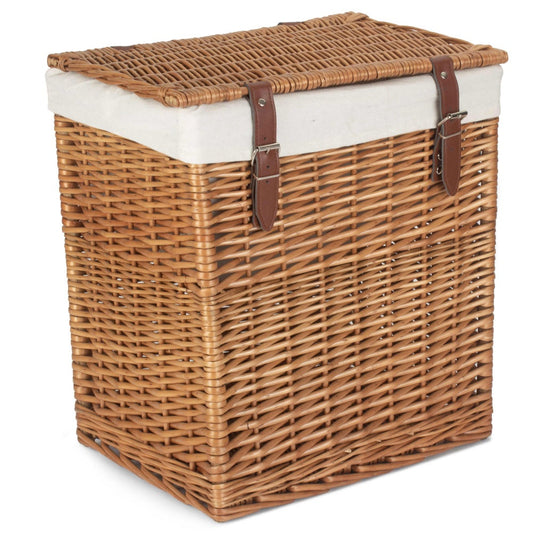 Boutique Double Steamed Wicker Laundry Basket With Lining-1
