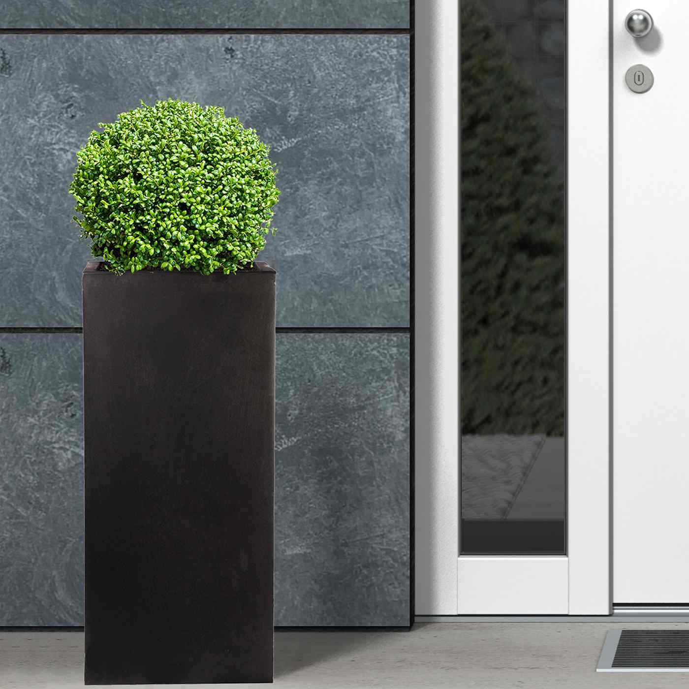 IDEALIST Lite Contemporary Light Concrete Garden Tall Square Planter, Outdoor Plant Pot H60 L27 W27 cm, 44L