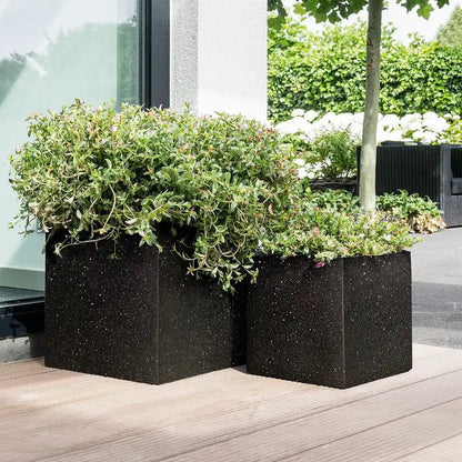 IDEALIST Lite Contemporary Flower Box Square Garden Planter, Light Concrete Outdoor Large Plant Pot H30 L30 W30 cm, 28L