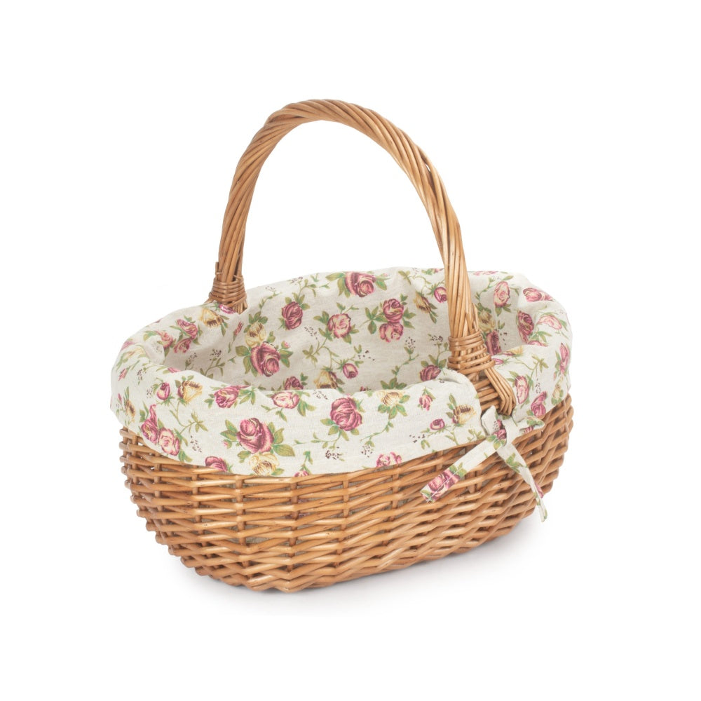 Small Deluxe Double Steamed Wicker Shopping Basket-4
