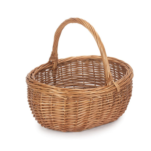 Small Deluxe Double Steamed Wicker Shopping Basket-0