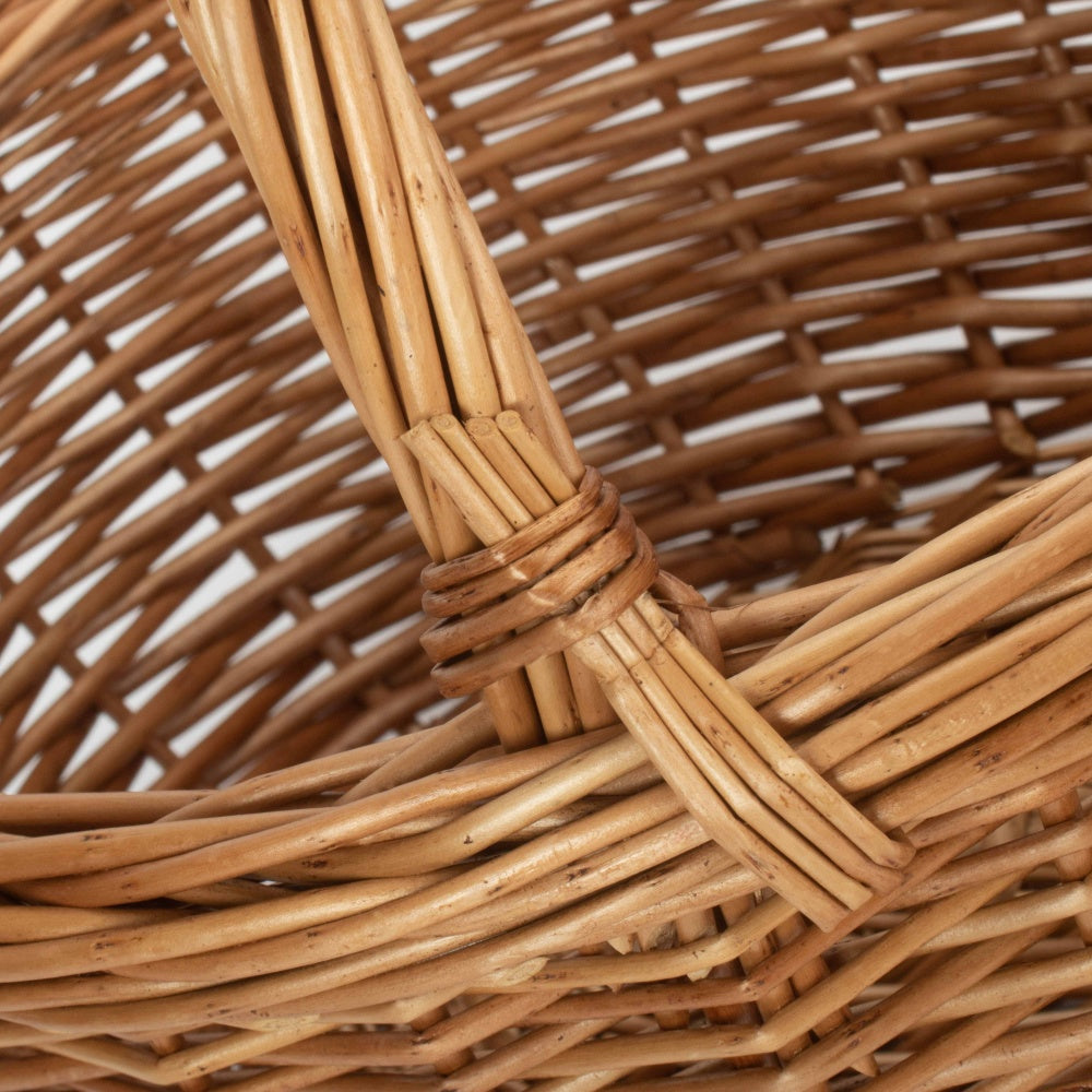 Small Deluxe Double Steamed Wicker Shopping Basket-3