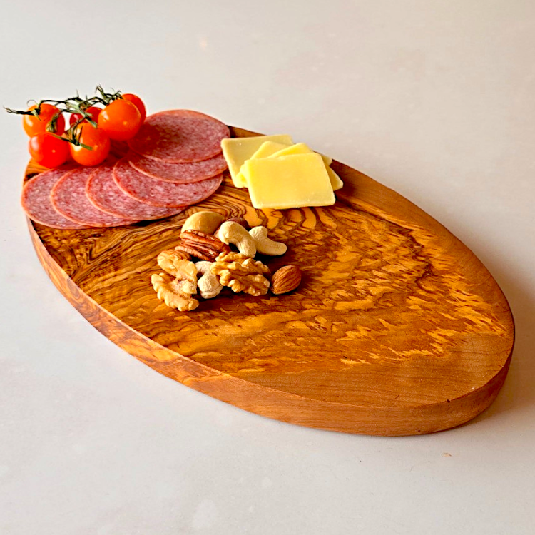 Olive Wood Round Wooden Chopping/Cutting/Charcuterie/Cheese Board Serving Platter | Various Sizes