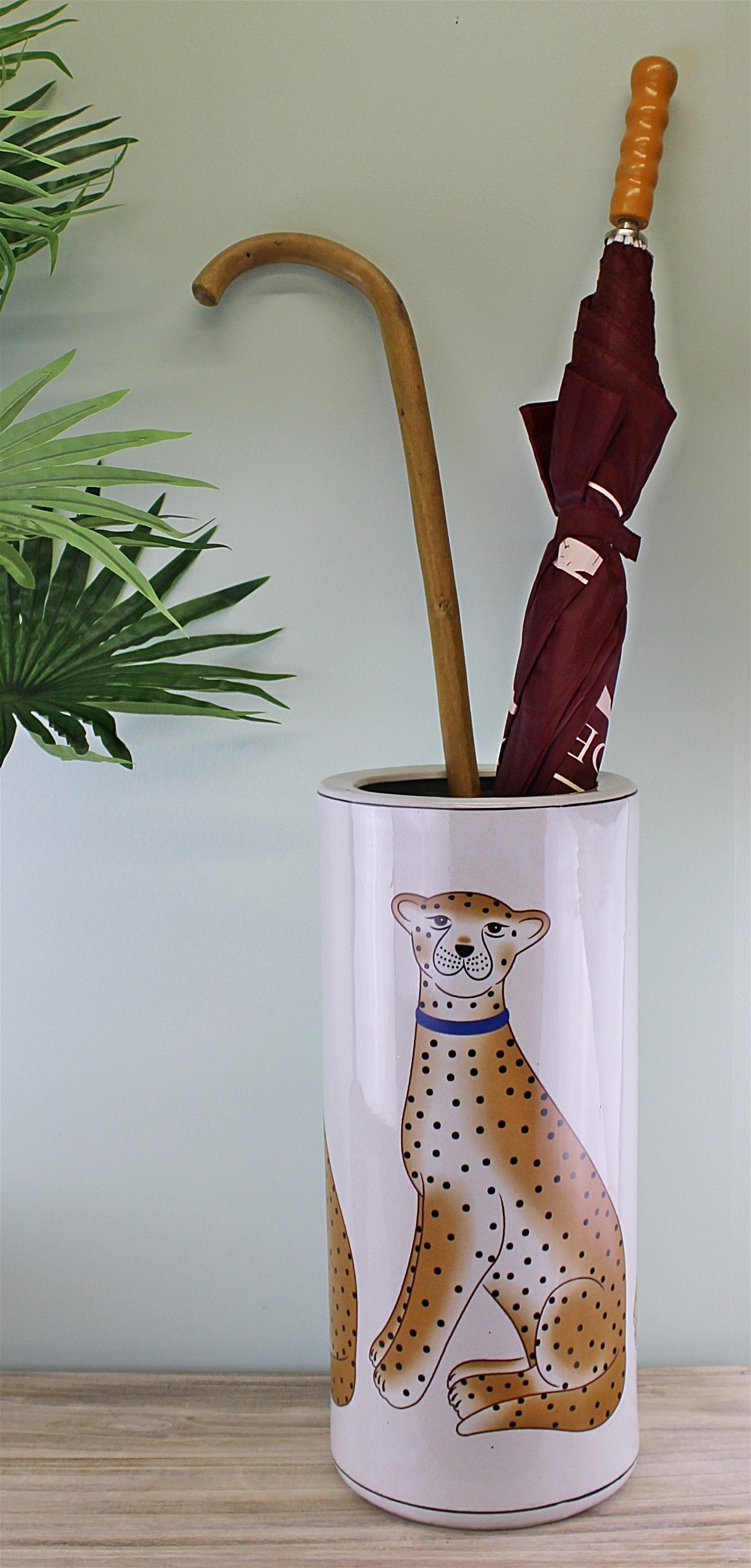 Ceramic Umbrella Stand, Leopard Design-1