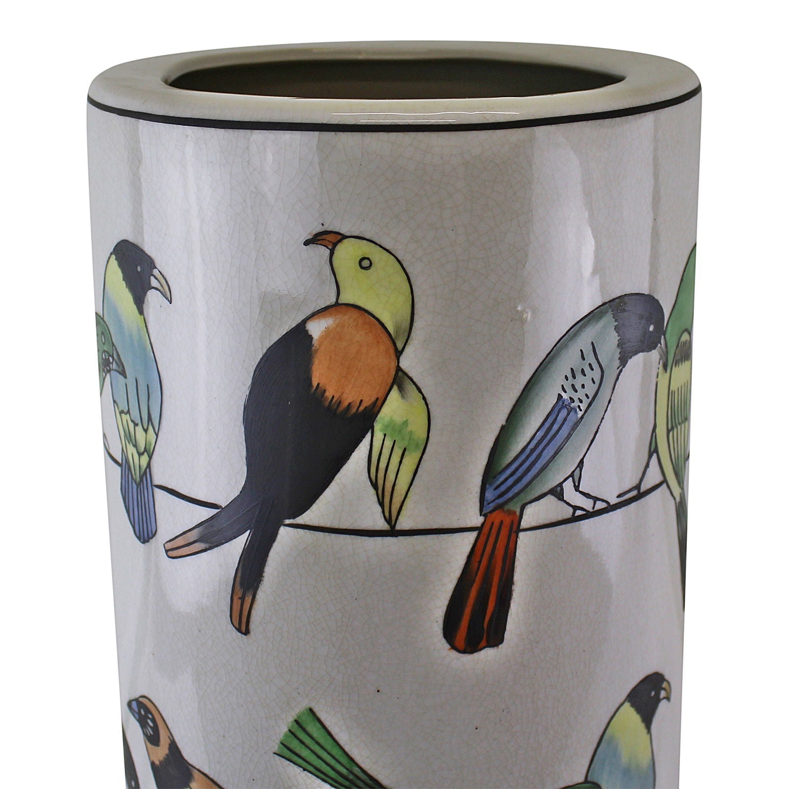Ceramic Umbrella Stand, Birds Design-1