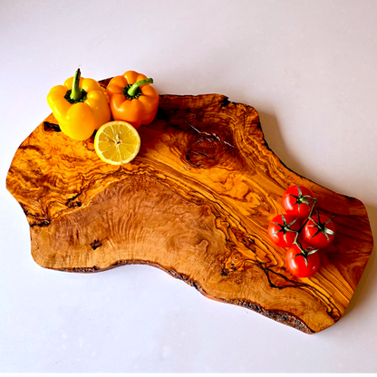 Olive Wood Large Solid Irregular Shaped Rustic Handcrafted Wooden Charcuterie Cheese Presentation Board | Various Sizes
