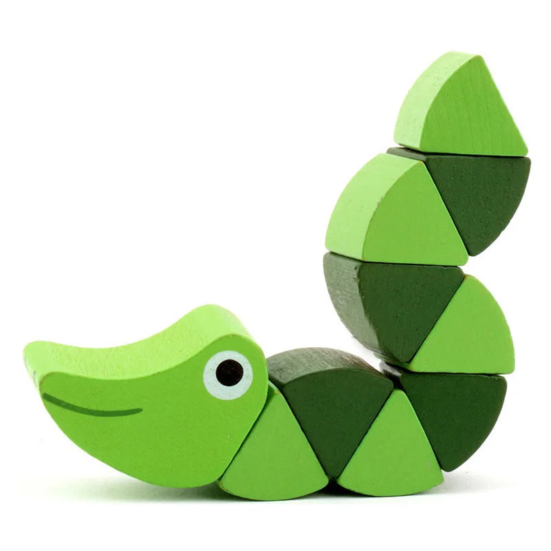 Colorful Wooden Worm Puzzles-2