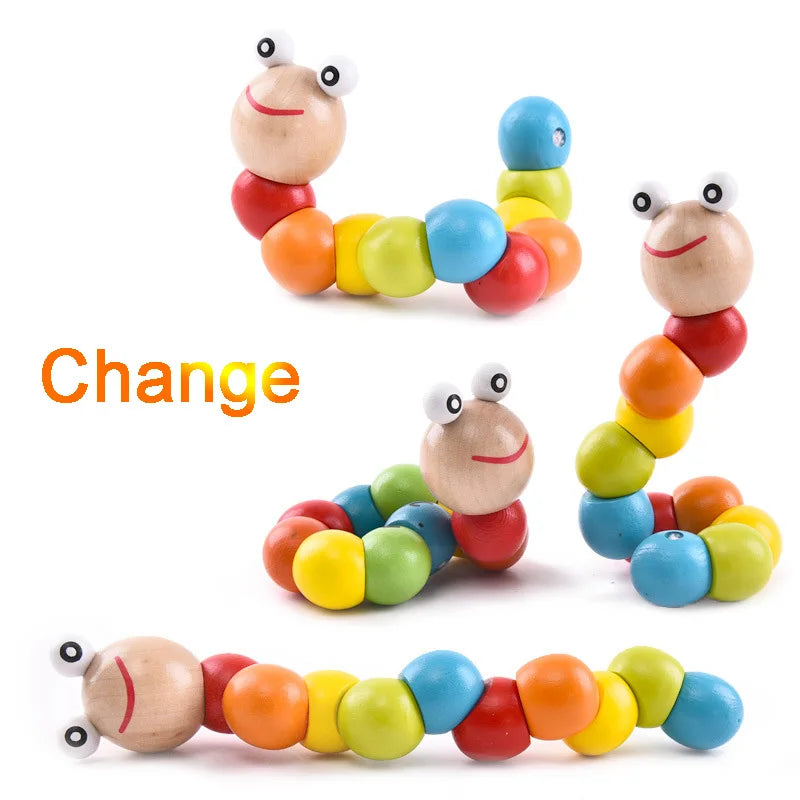 Colorful Wooden Worm Puzzles-3