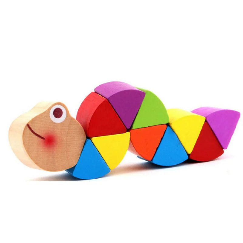 Colorful Wooden Worm Puzzles-4