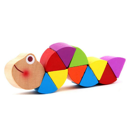 Colorful Wooden Worm Puzzles-4